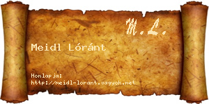 Meidl Lóránt névjegykártya